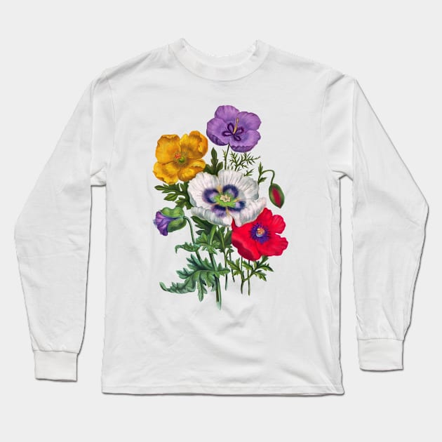 Colorful poppies Long Sleeve T-Shirt by CatyArte